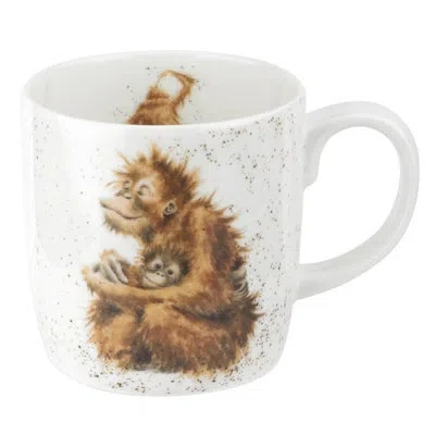 Royal Worcester Rw-wrendale Designs Mug 14 oz Orangutangle In White