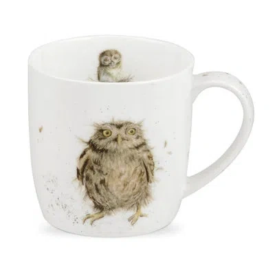 Royal Worcester Rw-wrendale Designs Mug 14 oz What A Hoot In White