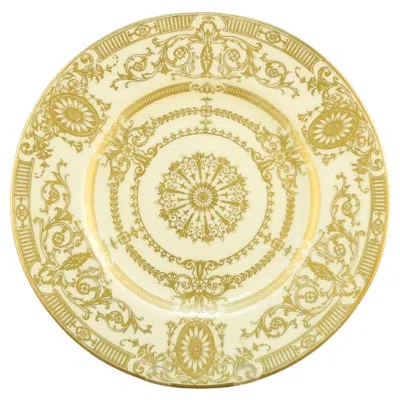 Pre-owned Royal Worcester Set Of 12 Dinner Plates,  England All Over Gold Decorated