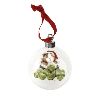 Royal Worcester Sprouts Bauble (guinea Pig) In White