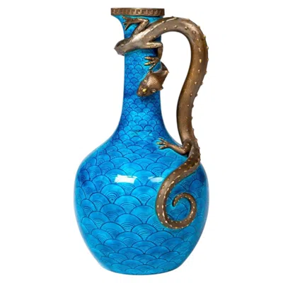 Pre-owned Royal Worcester Turquoise-glazed Dragon Pitcher, Circa 1875 In Blue