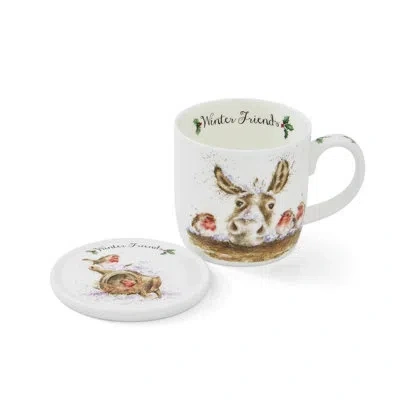 Royal Worcester Winter Friends Mug & Coaster Set In White
