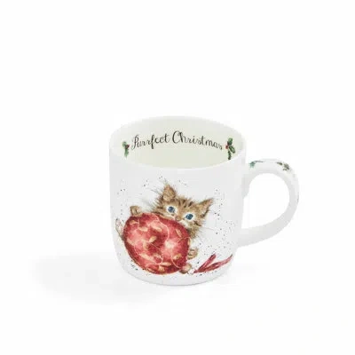 Royal Worcester Wrendale Christmas Porcelain Coffee Mug In White