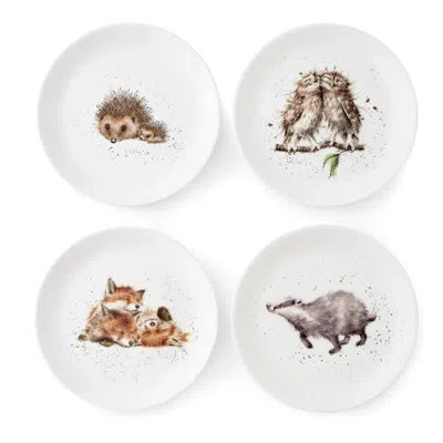 Royal Worcester Wrendale Designs 8.3'' Porcelain China Appetizer Plate , Set Of 4 In White