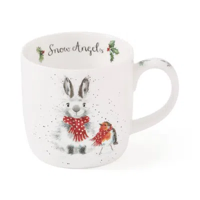 Royal Worcester Wrendale Designs Christmas 11 Ounce Bone China Mug In Snow Angels