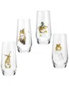 Royal Worcester Wrendale Designs Set Of 4 Hiballs