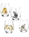 Royal Worcester Wrendale Designs Set Of 4 Tumblers