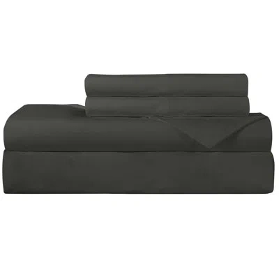 Royale Linens 300 Thread Count 100% Long Staple Combed Cotton Sheet Set - 3 Piece Twin Bed Sheet 1 Fitted Sheet, 1 In Black