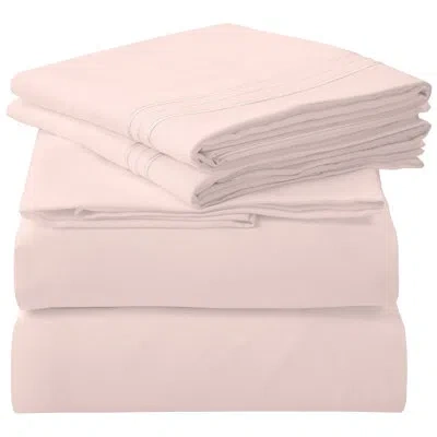 Royale Linens 4 Piece Sheets Set - Soft Brushed 1800 Microfiber Bedding - 1 Fitted And 1 Flat Sheet, 2 Pillow Case In Pink