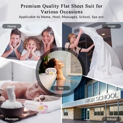 Royale Linens 6 Pack Bulk Set | Top Sheets | Soft Microfiber | Wrinkle & Stain Resistant | For Hotel Mastable Hosp In Charcoal