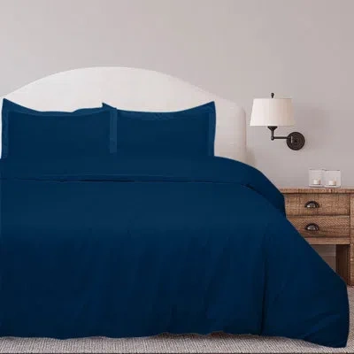 Royale Linens Microfiber Duvet Cover Set In Navy