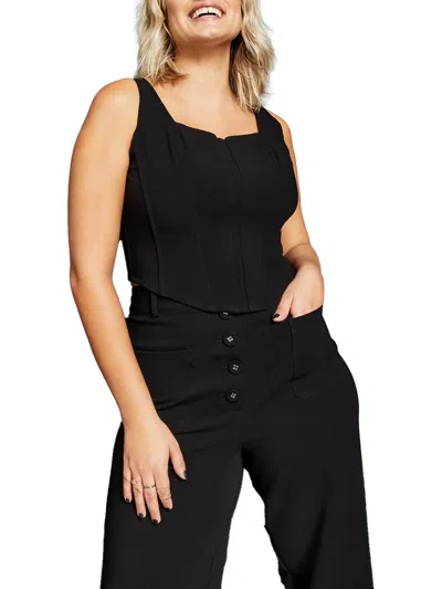 Royalty By Maluma Womens Corset Polyester Cropped In Black