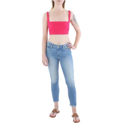 Royalty By Maluma Womens Tweed Square Neck Cropped In Pink