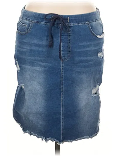 Pre-owned Royalty Denim Skirt In Blue