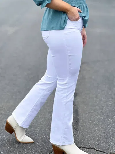 Royalty For Me Jeans With Boot Cut In White In Blue