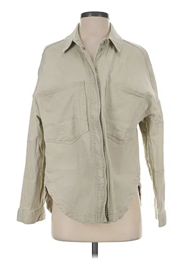Pre-owned Royalty For Me Long Sleeve Button Down Shirt In Tan