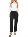 Royalty For Me Missy Sueded Twill 5 Pocket Straight Leg Pant In Black In Black