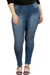 Royalty For Me Python Jeans - Plus In Medium Wash In Multi