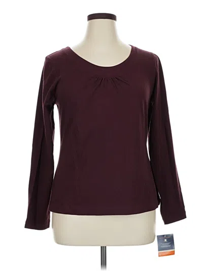 Pre-owned Royalty Long Sleeve Top Burgundy Scoop Neck Tops