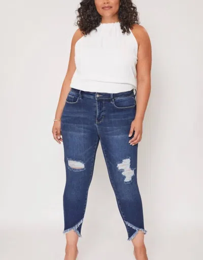 Royalty Missy Vintage Tulip Hem Jeans In Dark Indigo In Blue
