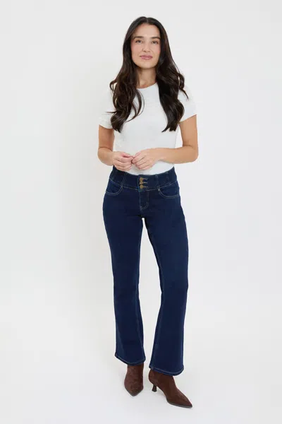 Royalty Women's 3-button Bootcut Jeans In Blue