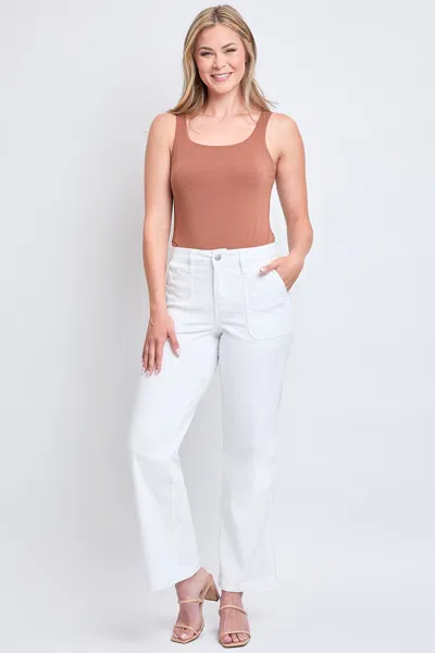 Royalty Women's High Rise Pork Chop Pocket Wide Leg Pant In White