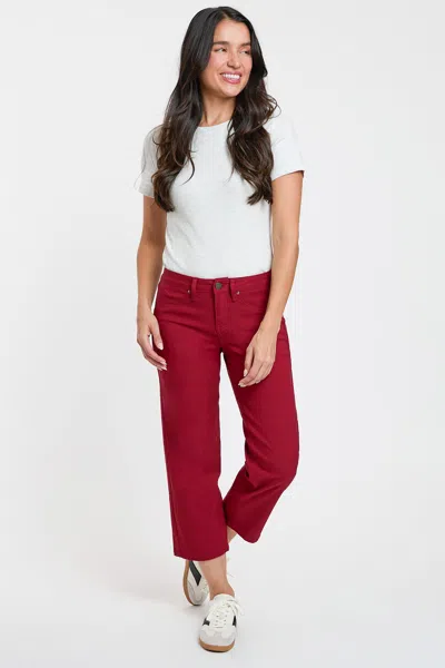 Royalty Women's Hyperstretch Cropped Wide Leg Pants In Red
