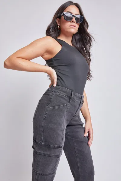 Royalty Women's Mid Rise Cargo Pants In Gray