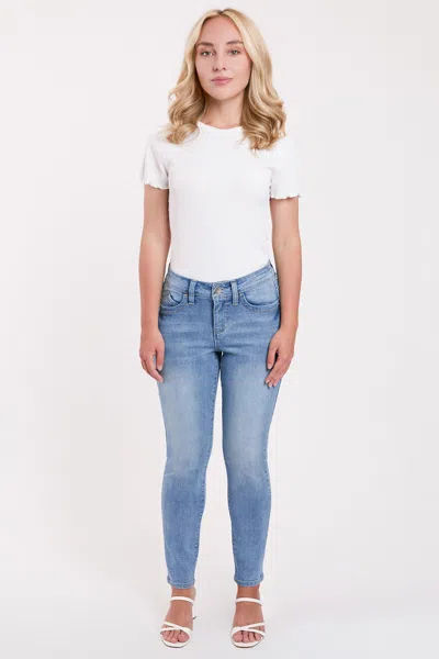 Royalty Women's Petite Curve Confidence Mid Rise Skinny In Blue