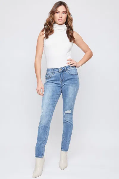 Royalty Women's Petite Wannabettabutt Mid Rise Skinny Jeans In Blue