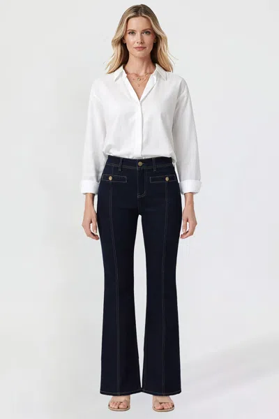 Royalty Women's Pin Tuck Bootcut Jeans In Black