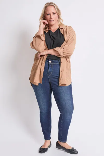 Royalty Women's Plus High Rise Curve Confidence Skinny Jeans In Blue