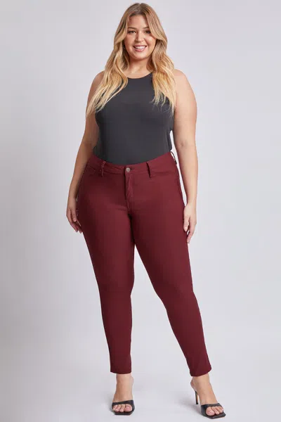 Royalty Women's Plus Hyperstretch Skinny Pants In Burgundy