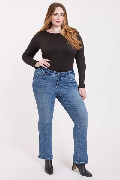 Royalty Women's Plus Premium Stretch Bootcut Jeans In Blue