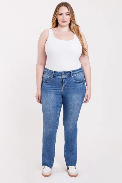 Royalty Women's Plus Premium Stretch High Rise Bootcut Jeans In Blue