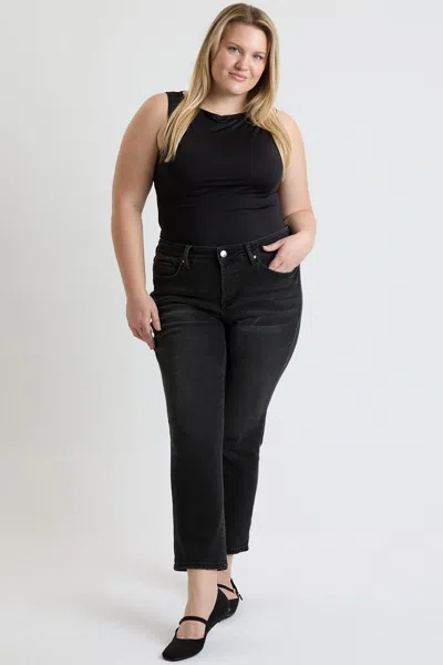 Royalty Women's Plus Premium Stretch Slim Straight Jeans In Black