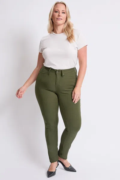 Royalty Women's Plus Size Hyperstretch Skinny Pants, Cypress In Green