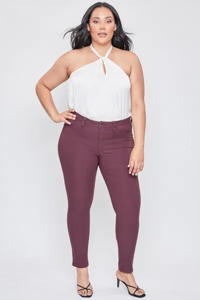 Royalty Women's Plus Size Hyperstretch Skinny Pants, Plum In Purple