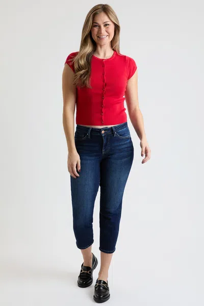 Royalty Women's Premium Stretch Cropped Slim Straight In Blue