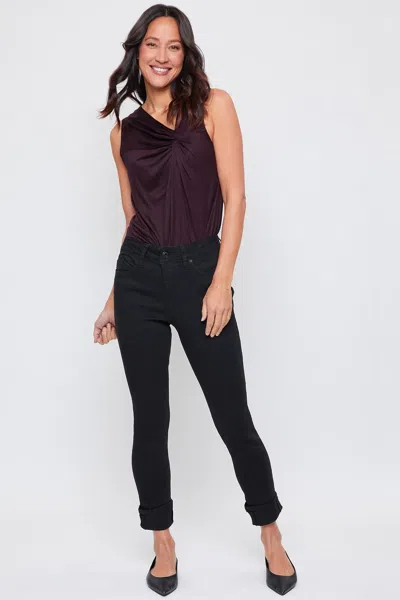 Royalty Women's Sustainable Wannabettabutt Mega Cuff Ankle Jeans In Black