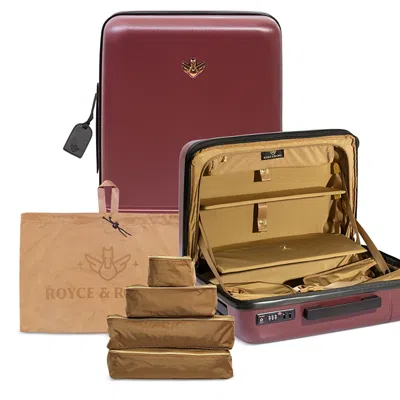 Royce & Rocket The Castle Carry-on Full Set In Burgundy/tobacco