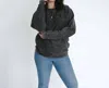 Royce Brand Comfy Cord Crewneck Oversized Pullover In Black In Black
