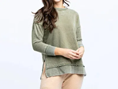 Royce Brand La Jolla Vintage Washed Fleece In Olive In Green