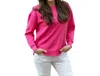 Royce Brand Melange Hi-low Ls Poncho Fleece In Raspberry In Multi