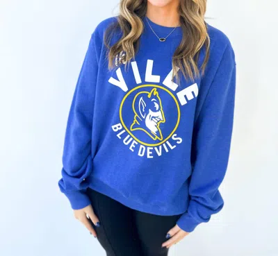 Royce Brand The Ville Outpost Unisex Crewneck Fleece In Royal In Blue