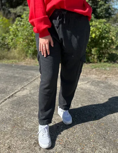 Royce Brand Traveler Melange Cargo Fleece Pants In Black