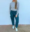 Royce Brand Traveler Melange Cargo Fleece Pants In Emerald In Gold
