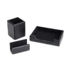 Royce New York Suede Lined Executive 3-piece Desk Accessory Set In Black