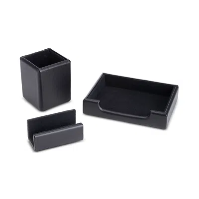 ROYCE NEW YORK 3 PC. SUEDE LINED EXECUTIVE DESK ACCESSORY SET
