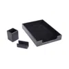 Royce New York Leather Suede-lined 3-piece Executive Desk Accessory Set In Black